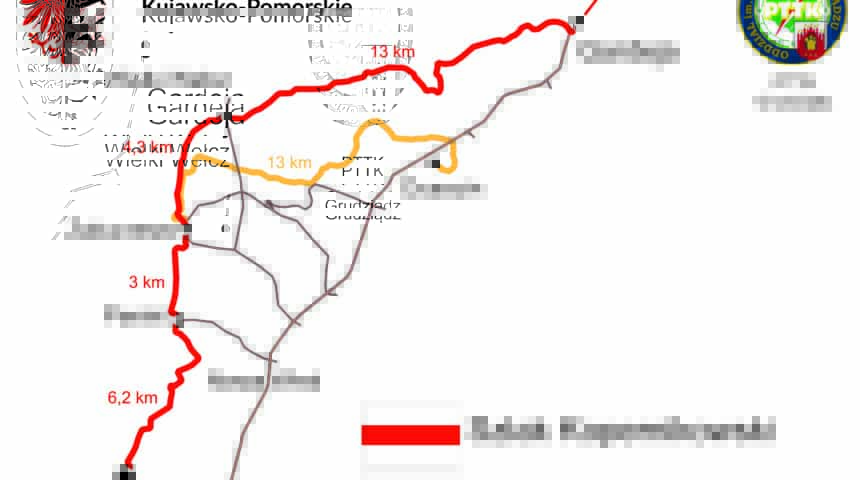 Szlak pieszy czerwony Grudziądz-Gardeja