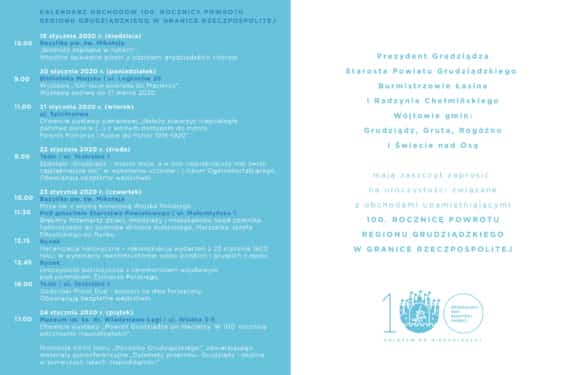 100. rocznica powrotu regionu grudziądzkiego w granice Rzeczypospolitej 23.01.2020