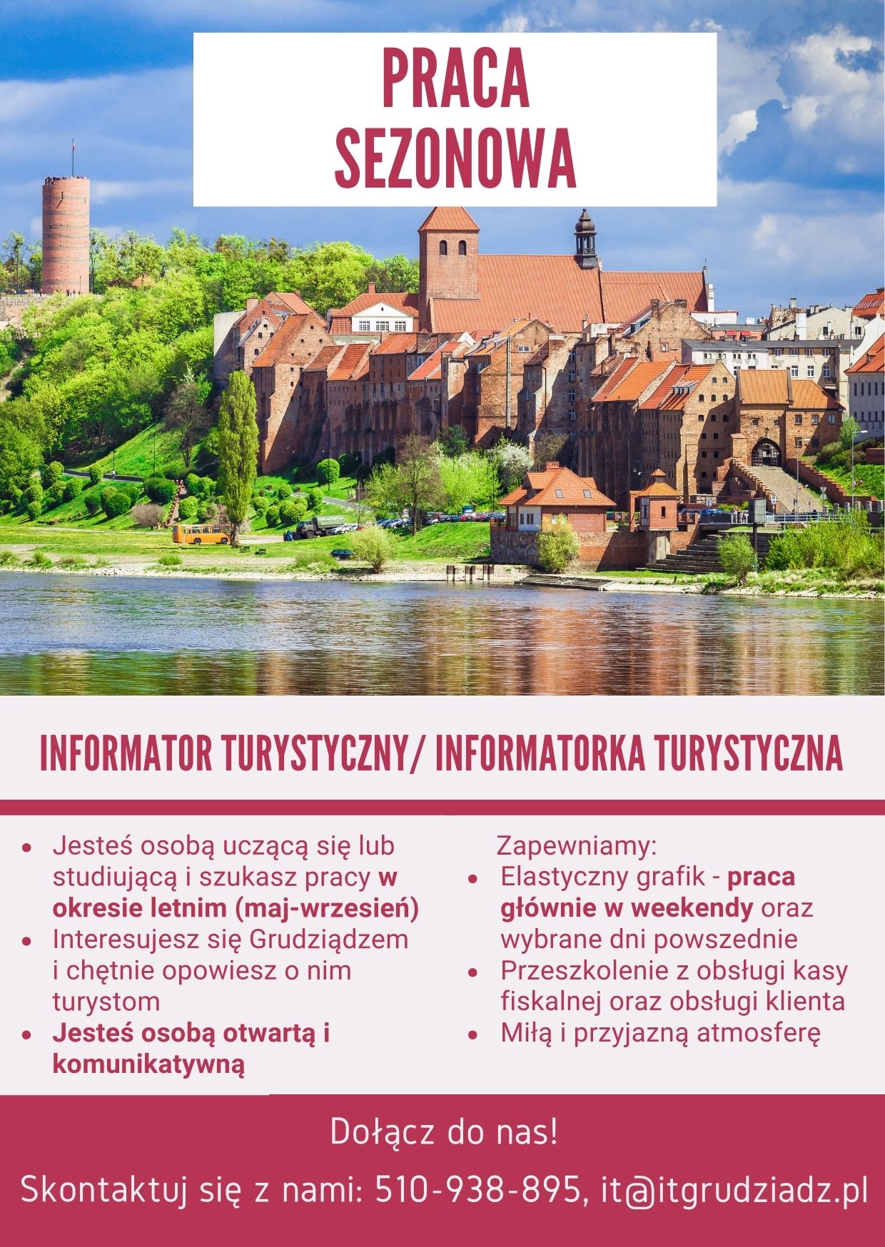 Praca sezonowa – Informator Turystyczny/ Informatorka Turystyczna